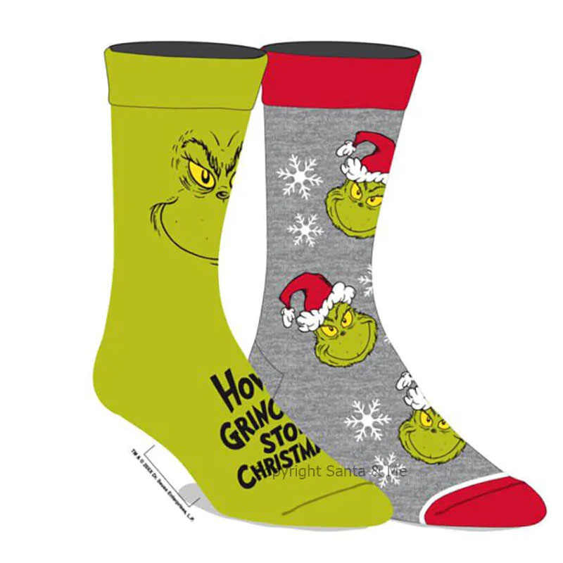 Grinch crew socks pack of 2