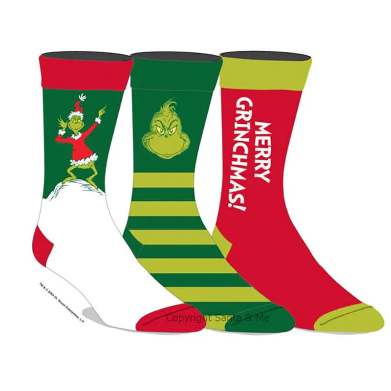 Grinch crew socks pack of 3