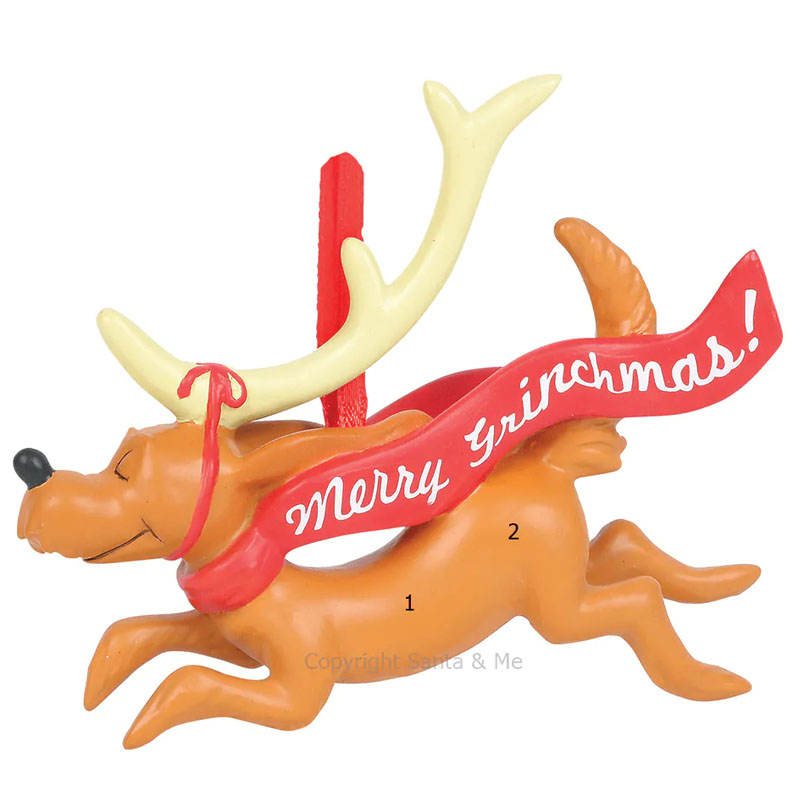Grinch Max with Banner ornament