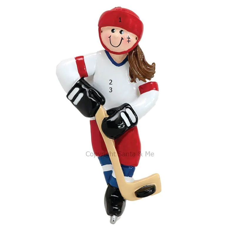 hockey girl ornament