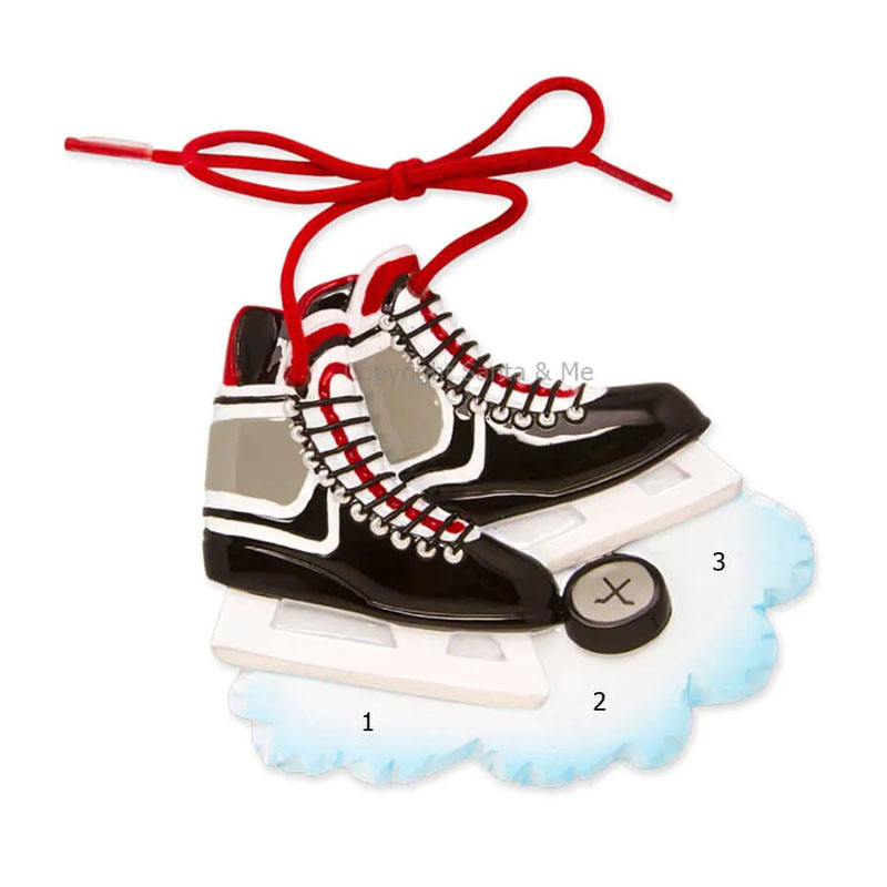 hockey skates red shoelaces