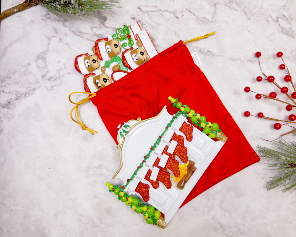 an image of a christmas ornament square storage bag