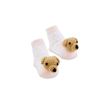 Pink Dog Rattle Toes - Mudpie