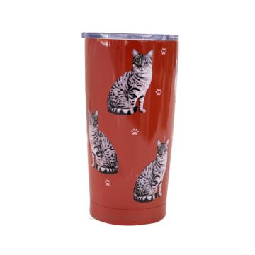 Silver Tabby Cat Stainless Steel Tumbler (16oz)