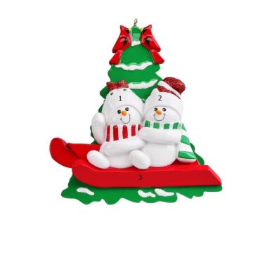 Sledding Snow Couple