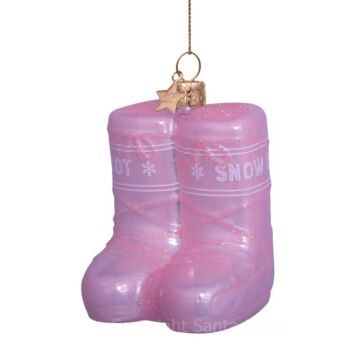 Soft Pink Opal Snow Boots - Glass