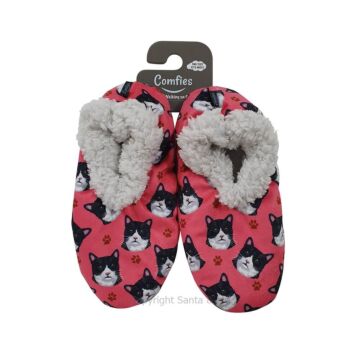 Black And White Cat Fawn Slippers Comfies