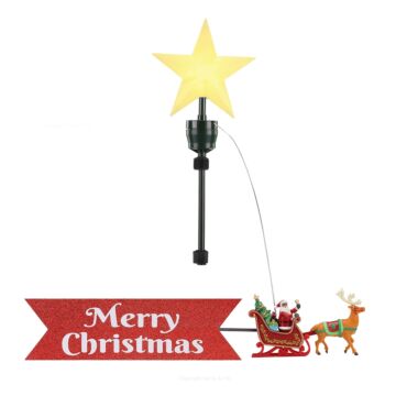 Animated Tree Topper - Ethnic Santa Sleigh