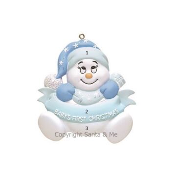 Snowbaby /Blue with words - RM122BW - Santa & Me