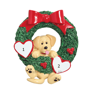 Yellow Lab in Wreath