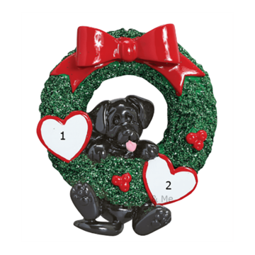 Black Lab in Wreath