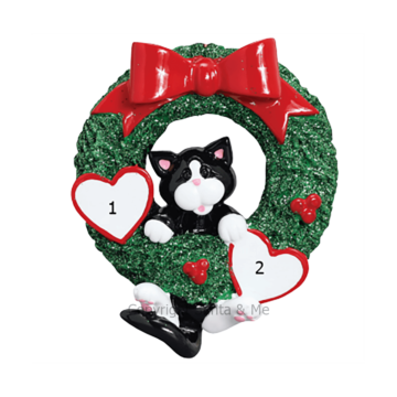 Tuxedo Cat in Wreath