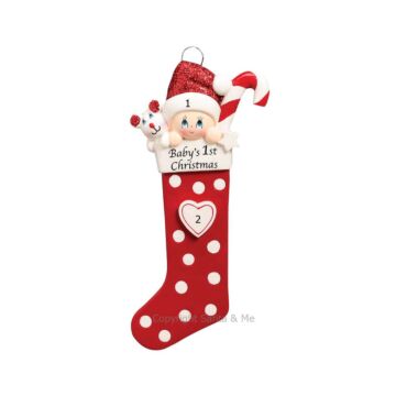Baby Long Stocking /Red - RM1422R - Santa & Me