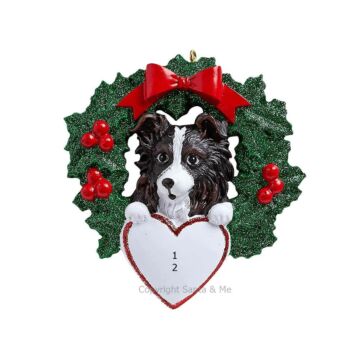 Australian Sheepdog with Wreath