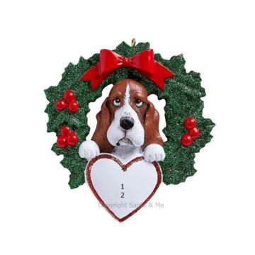 Basset Hound With Wreath