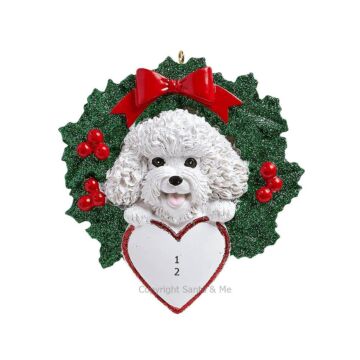 Bichon Frise With Wreath