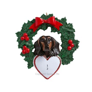 Black Dashshund With Wreath