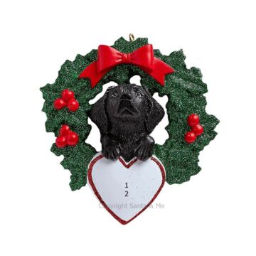 Black Lab With Wreath