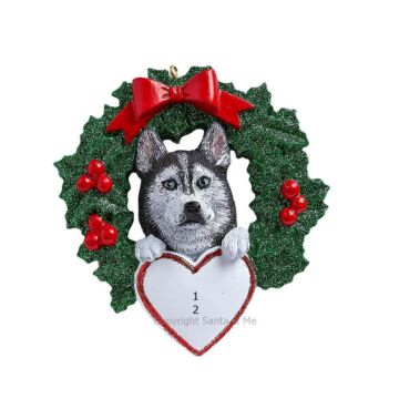 Siberian Husky With Wreath