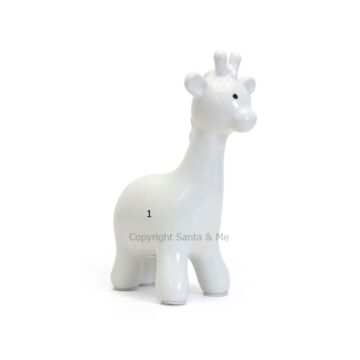 Large Giraffe Bank/White - Money Bank