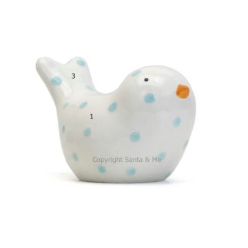 Dotted Birdie Bank/ Blue  - Money Bank