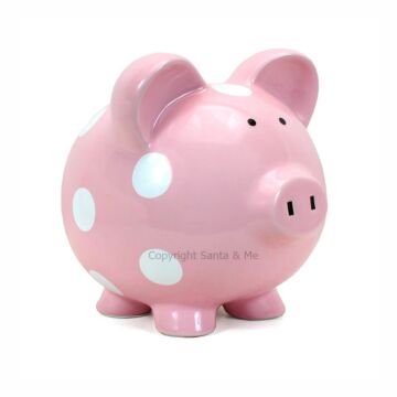 Large Polka Dot Piggy Bank /Pink