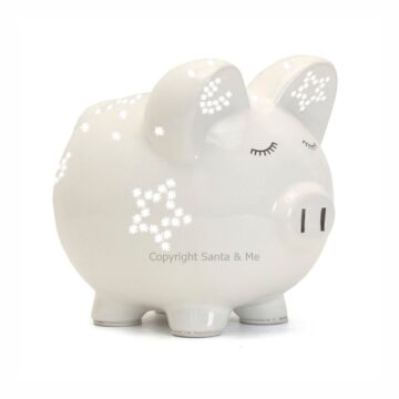 Large Night Light Piggy bank /White