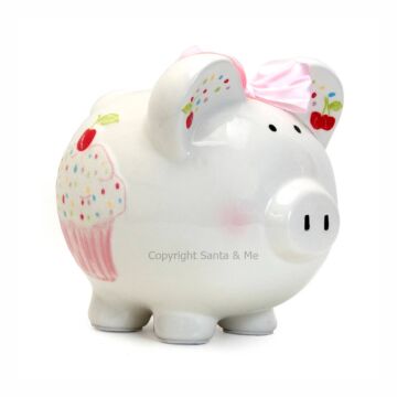 Large Sprinkle Cupcake Piggy Bank