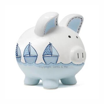 Large Triple Sailboat Piggy Bank