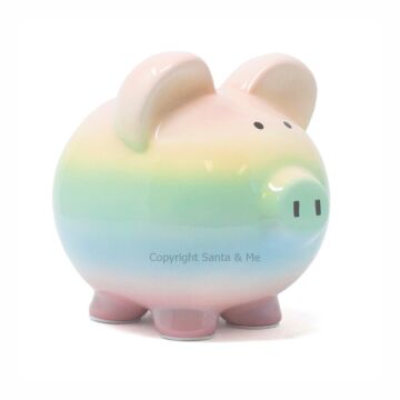 Large Ombre Piggy Bank /Rainbow