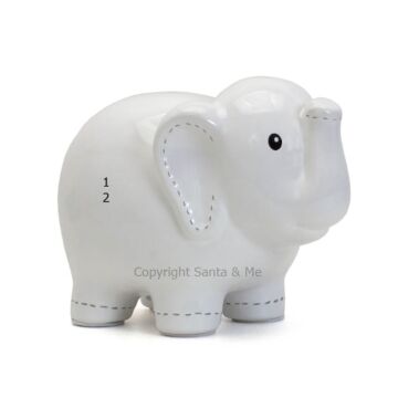 Large Elephant White Bank - 3751WT - Santa & Me