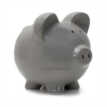 Large Big Eared Piggy Bank /Grey