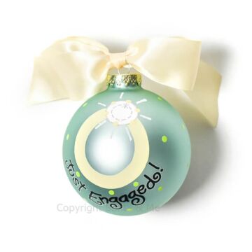 Just Engaged Glass Ornament - CELEB-JENG2 - Santa & Me