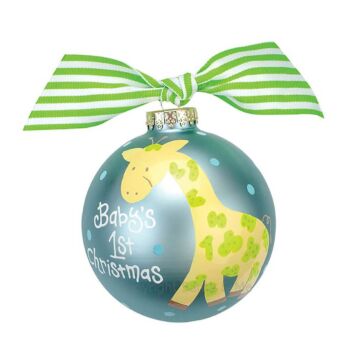 Babys 1st Christmas Giraffe Glass Ornament