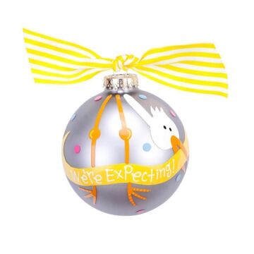 Stork We are Expecting Glass Ornament - CHILD-STORK - Santa & Me
