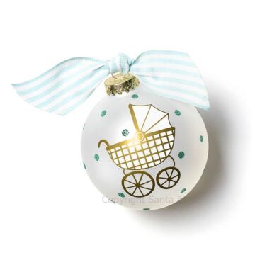 Welcome Little One Carriage Boy Glass Ornament - CHILD-WELCAR - Santa & Me