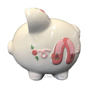 Large - Raised Ballet Design - Piggy Bank - CR100BAL - Santa & Me