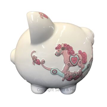 Large - Raised Rocking Horse - Piggy Bank - CR100RH - Santa & Me