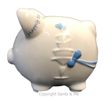 Small - Raised Weddign Design - Piggy Bank - CR120WD - Santa & Me