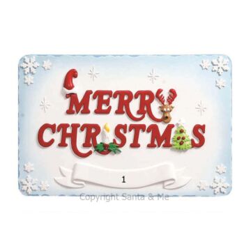 Merry Christmas Plaque w Banner - D03B - Santa & Me