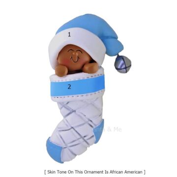 Baby In Stocking /Boy - OC217BAA - Santa & Me