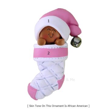 Baby In Stocking /Girl - OC217PAA - Santa & Me