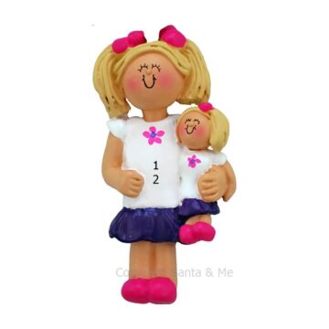 Child With Doll /Female Blonde - OC289-FBL - Santa & Me