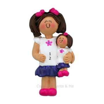 Child With Doll /Female Brown - OC289-FBR - Santa & Me