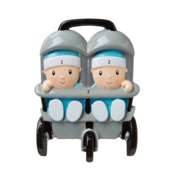 Twins In Stroller (Blue)