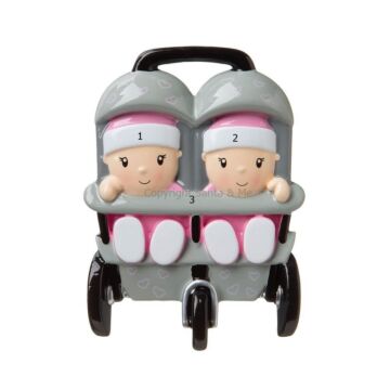 Twins In Stroller (Pink)