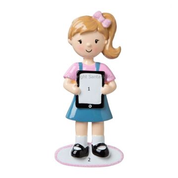 Girl with iPad - OR1749G - Santa & Me