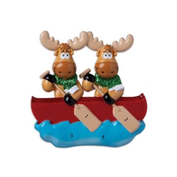 Moose Couple on Canoe