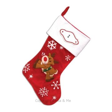 Red Reindeer - Stocking - PBS137LR - Santa & Me