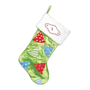 Green Tree Stocking - PBS145XT - Santa & Me